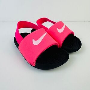 Nike Kawa TD Black Pink Slide Sandals Comfort BV1094-610 Toddler's Size 7C